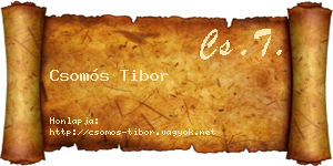 Csomós Tibor névjegykártya